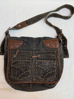 Y2K 90s Denim Jean Purse Bag So Many Pockets and Compartments!